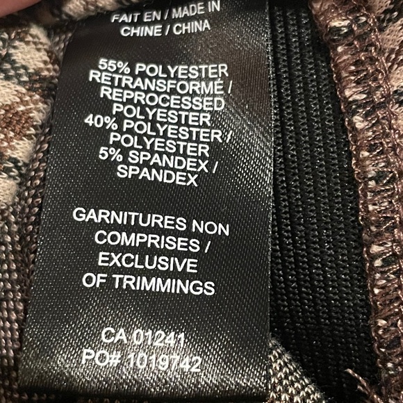 SIMONS, ICONE PAR SIMONS, black and brown plaid flare pants, Size US L - Picture 4 of 4